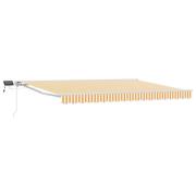 vidaXL Manuell markisram med LED-lampor Gul och Vit 5 x 3 m