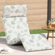 vidaXL Hopfällbar solstol bladmönster 175x54x8,5 cm oxfordtyg