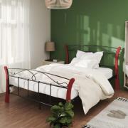 vidaXL Sängram utan madrass svart metall 120x200 cm