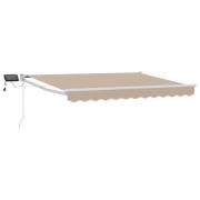 vidaXL Manuell utdragbar markis med LED-lampor Beige 3,5 x 2 m