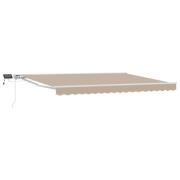 vidaXL Manuell markisram med LED-lampor Beige 5 × 3,5 m