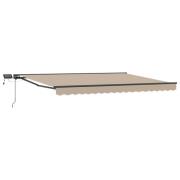 vidaXL Manuell markisram med LED-lampor Beige och Antracit 5 × 3,5 m