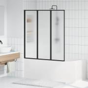 vidaXL Duschvägg Svart 132 x 2 x 140 cm Aluminium och PP