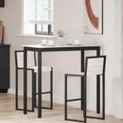 vidaXL Barbord Vit 110 x 55 x 105 cm Massiv furu