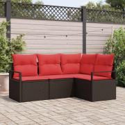 vidaXL Soffset 4 pcs Brun konstrotting