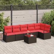 vidaXL Soffset 7 pcs Brun konstrotting
