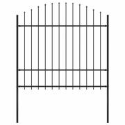 vidaXL Trädgårdsstaket Woerden med spjutspets stål 170x175 cm svart