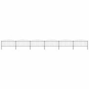 vidaXL Trädgårdsstaket med spjutstång stål 1070x75 cm svart