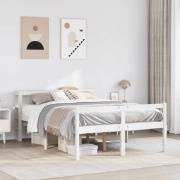 vidaXL Seniorsäng med sänggavel vit 120x190 cm massiv furu