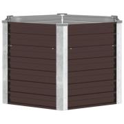 vidaXL Odlingslåda upphöjd brun 129x129x77 cm galvaniserat stål