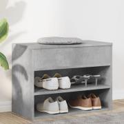 vidaXL Skobänk betonggrå 60x30x45 cm konstruerat trä