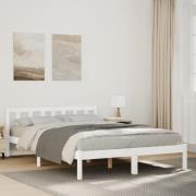 vidaXL Sängram utan madrass extra lång vit 160x210 cm massiv furu