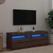 vidaXL TV-bänk med LED-belysning 2 st artisan ek konstruerat trä