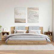 vidaXL Sängbord 2 st artisan ek 40x40x50 cm konstruerat trä