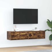 vidaXL TV-bänkar 2 st rökt ek 60x31x25,5 cm konstruerat trä