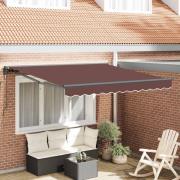 vidaXL Markisram Brun 350 x 250 cm Polyester med PU-beläggning