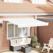 vidaXL Utfällbar markis Vit 300 x 200 cm tyg