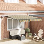 vidaXL Utfällbar markis Grön och gul 300 x 250 cm tyg