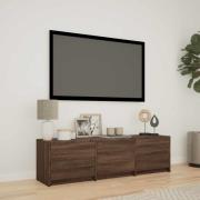 vidaXL TV-bänk med LED Brun ek 140 x 34 x 40 cm Konstruerat trä