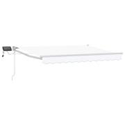 vidaXL Manuell utdragbar markis med LED-lampor Vit 3,5 x 2 m