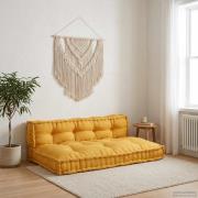 vidaXL Pallettsoffa Kudde 2 pcs Gul 120 x 80 x 38 cm Tyg