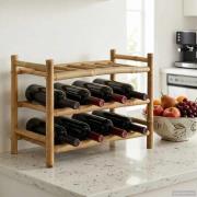 vidaXL Vinställ Naturfärg 57 x 29,5 x 36 cm Bambus