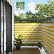 vidaXL Balkong Skärm Gul och Vit 110 x 400 cm Oxford Tyg