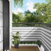 vidaXL Balkong Skärm Ljusgrå och vit. 75 x 700 cm PU-belagt oxford alu