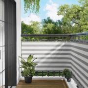 vidaXL Balkong Skärm Ljusgrå och vit. 90 x 400 cm PU-belagt oxford alu