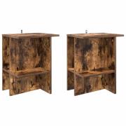 vidaXL Kaffeebord 2 pcs Rökt ek 40 x 30 x 49 cm Konstruerat trä