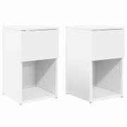 vidaXL Sängskåp 2 pcs Vit 29 x 31,5 x 49 cm Konstruerat trä