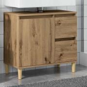 vidaXL Tvättställsskåp ek 65x33x60 cm konstruerat trä