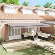 vidaXL Markis tyg med Ljusgrå 600 × 350 cm Polyester