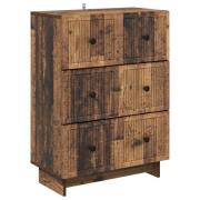 vidaXL Lådans skåp Gammalt trä 66 x 34,5 x 90 cm Konstruerat trä