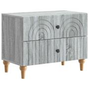 vidaXL Nattduksbord Grå sonoma-ek 62 x 34,5 x 48 cm Konstruerat trä