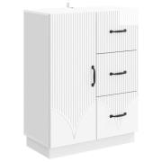 vidaXL Sideboard Vit högglans 66 x 34,5 x 87 cm Konstruerat trä