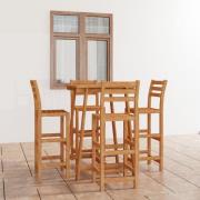 vidaXL Bargrupp för trädgården 5 delar massiv akacia