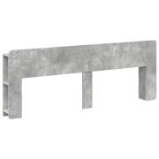 vidaXL Sänggavelsskåp med lagring Betonggrå Konstruerat trä