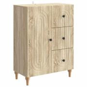 vidaXL Sideboard med låda Sonoma-ek 66 x 34,5 x 90 cm Konstruerat trä