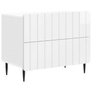 vidaXL Nattduksbord Vit högglans 62 x 34,5 x 49,5 cm Konstruerat trä