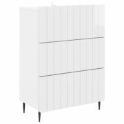 vidaXL Lådans skåp Vit högglans 66 x 34,5 x 92 cm Konstruerat trä