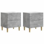 vidaXL Nattduksbord 2 pcs Betonggrå 43 x 34,5 x 48 cm Konstruerat trä
