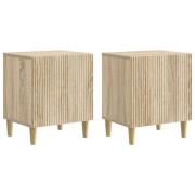 vidaXL Nattduksbord 2 pcs Sonoma-ek 43 x 34,5 x 50 cm Konstruerat trä
