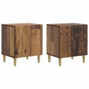 vidaXL Nattduksbord 2 pcs Gammalt trä 43 x 34,5 x 50 cm