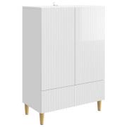 vidaXL Sideboard Vit högglans 66 x 34,5 x 95 cm Konstruerat trä