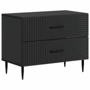 vidaXL Nattduksbord med låda Svart 62 x 34,5 x 47,5 cm Konstruerat trä