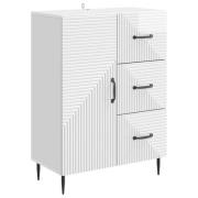 vidaXL Sideboard Vit högglans 66 x 34,5 x 89,5 cm Konstruerat trä