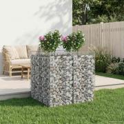 vidaXL Gabion upphöjd säng 2 pcs Silver