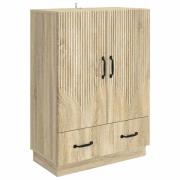 vidaXL Sideboard med låda Sonoma-ek 66 x 34,5 x 92 cm Konstruerat trä