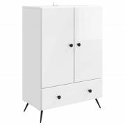 vidaXL Sideboard Vit högglans 66 x 34,5 x 95 cm Konstruerat trä